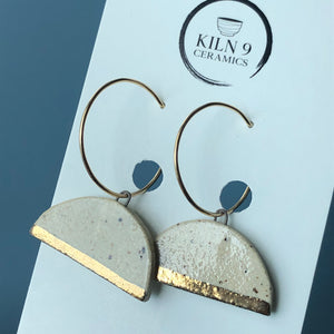 Stoneware half moons with 22K Gold