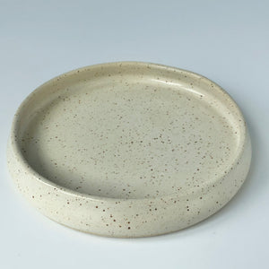 Speckled Plate with Round Raised Rim