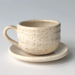 Speckled Espresso Cup and Saucer Set